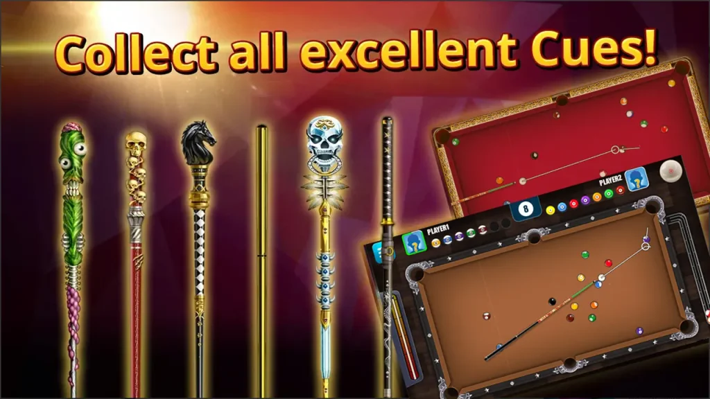 8 Ball Pool MOD APK free cues